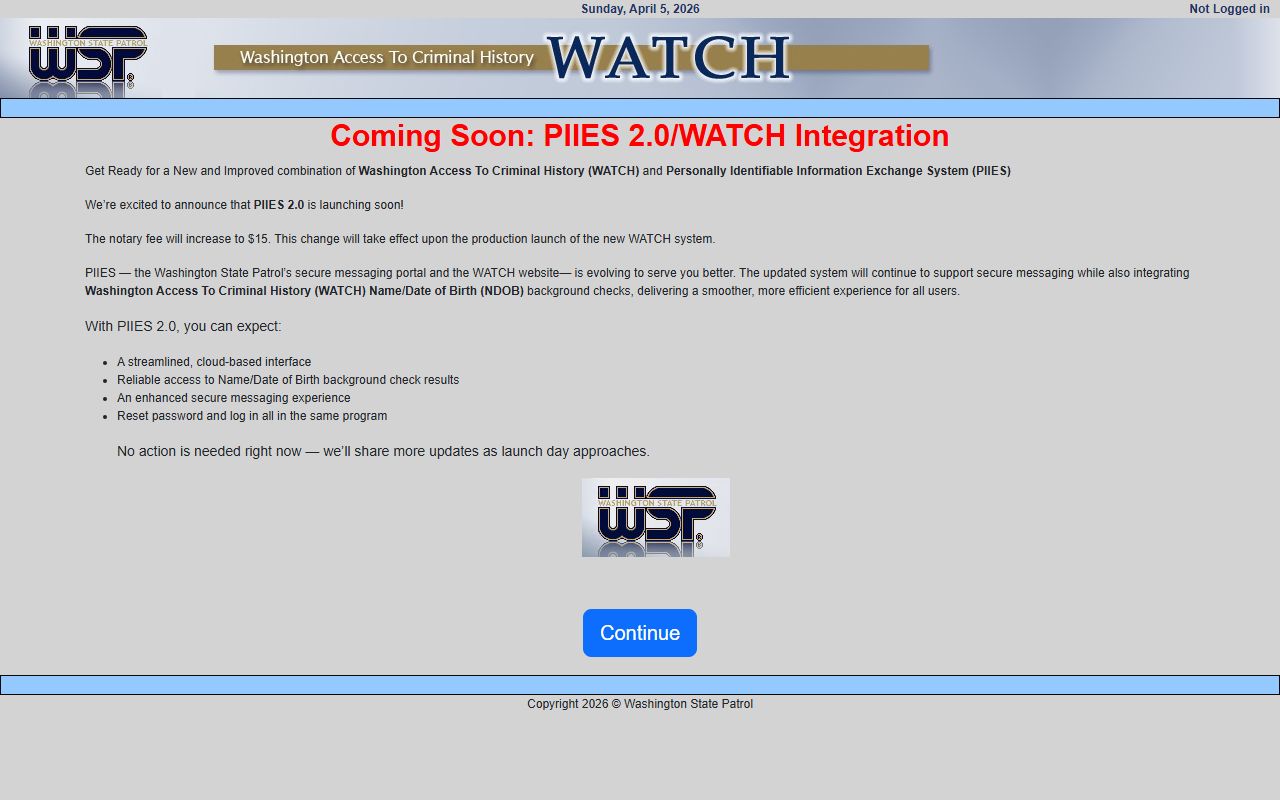 Washington bench warrants WSP WATCH portal